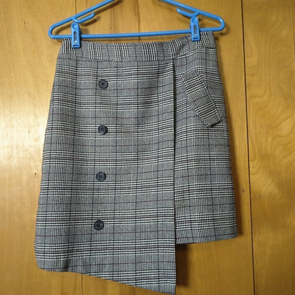 Chriselle Lim Houndstooth Asymmetrical Hem Skirt Size Medium READ